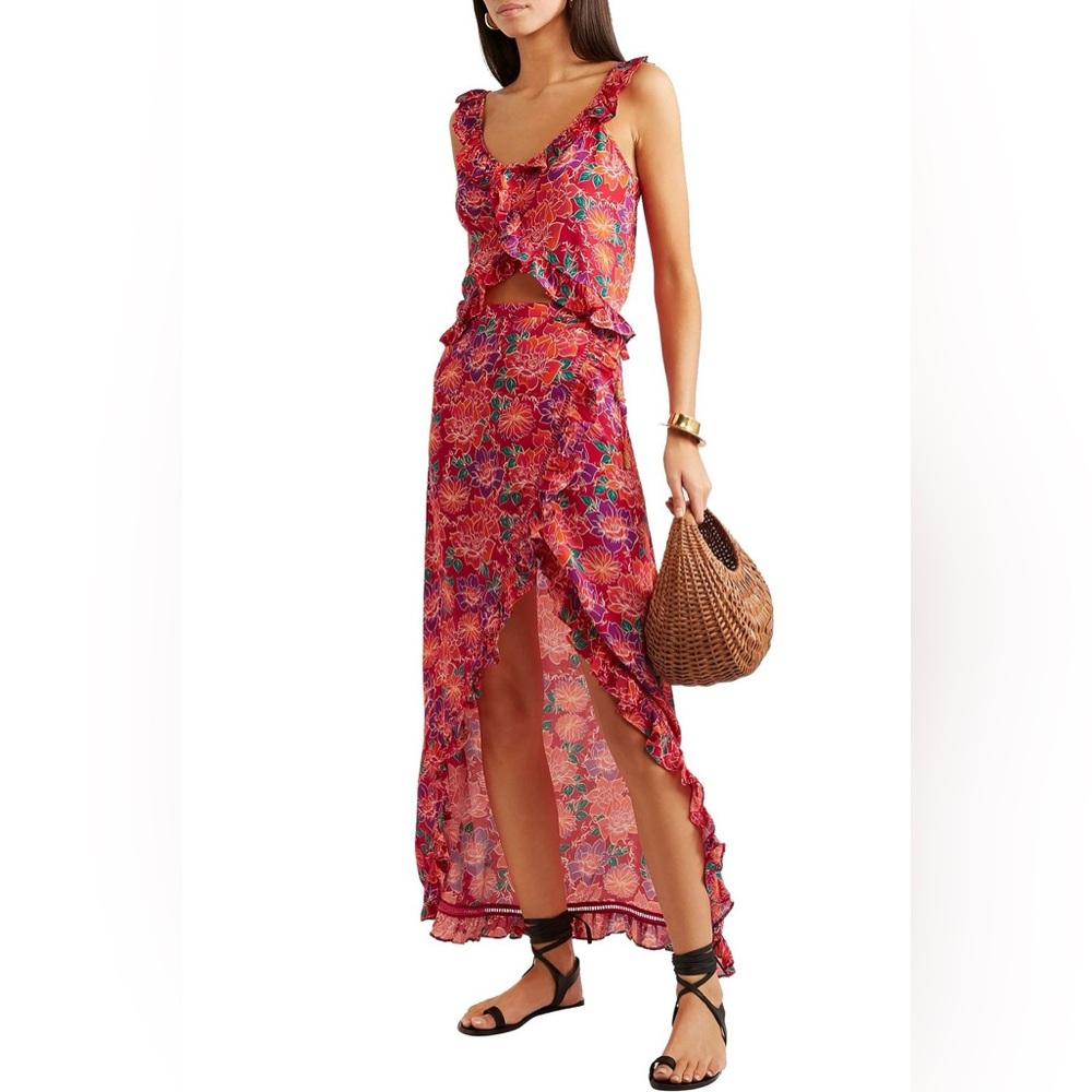 Paloma Blue Floral Wrap Skirt